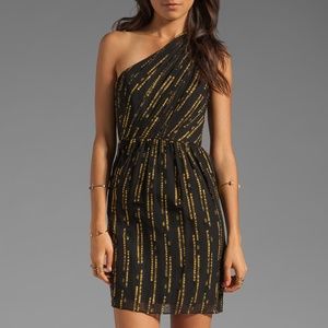 Shoshanna Brookline Lurex Chiffon Alexis Dress